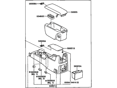 Toyota 58910-AD010-E0 Box Assy, Console, Rear