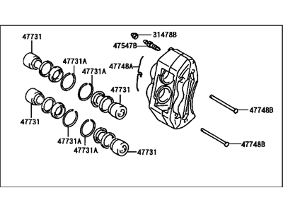 1996 Toyota Tacoma Brake Caliper - 47730-35100