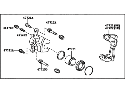 2013 Toyota Prius Brake Caliper - 47750-47060