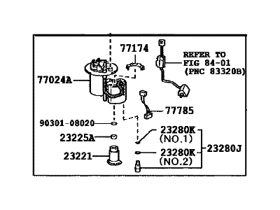 2010 Toyota Prius Fuel Pump - 77020-47080