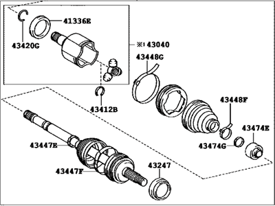 Toyota 43420-47030 Shaft Assembly, Front Drive, Left