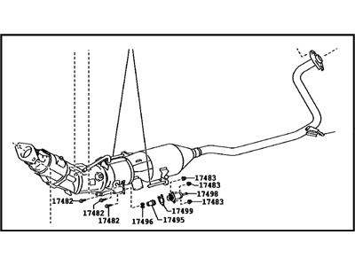 Toyota 17410-37300 Front Exhaust Pipe Assembly