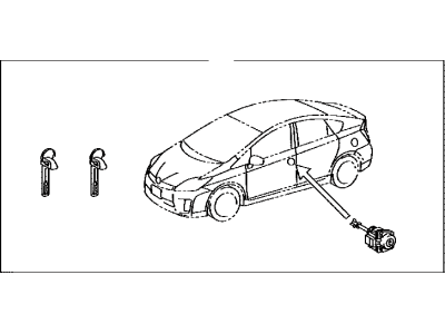 Toyota 69005-47120 Cylinder & Key Set