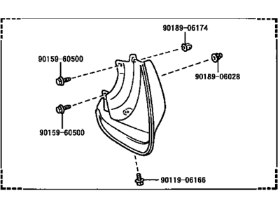 Toyota 76625-19455-J0 MUDGUARD Sub-Assembly, Quarter Panel, Rear RH