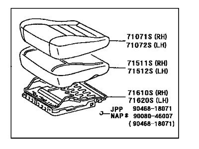 Toyota 71410-1K832-J0 Cushion Assembly, Front Seat, RH