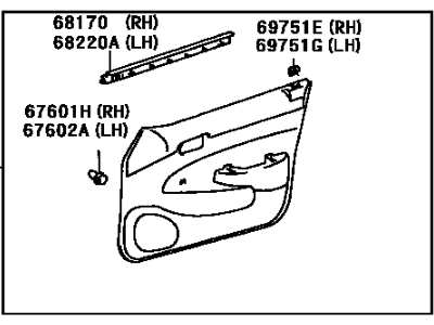 Toyota 67620-13370-J0 Board Sub-Assembly, Front Door Trim, LH