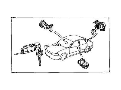 1993 Toyota Corolla Door Lock Cylinder - 69005-13240