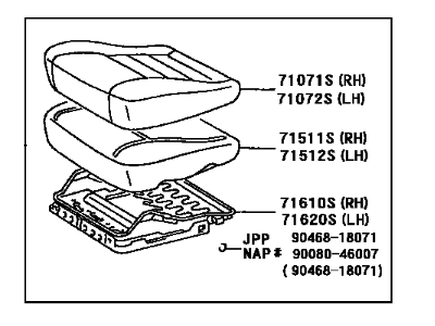 Toyota 71420-1E711-E0 Cushion Assembly, Front Seat, LH