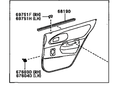Toyota 67640-13411-E0 Board Sub-Assembly, Rear Door Trim, LH