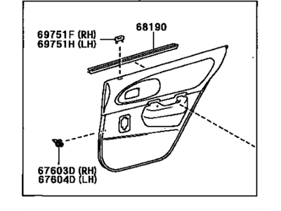 Toyota 67640-1H061-E0 Board Sub-Assembly, Rear Door Trim, LH