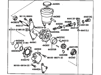 1995 Toyota Corolla Power Steering Pump - 44320-12321