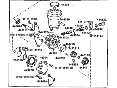 Toyota Corolla Power Steering Pump - 44320-12321