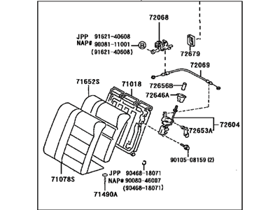 Toyota 71490-1E062-J0 Back Assembly, Rear Seat, LH