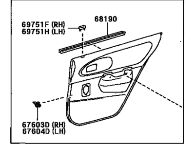 Toyota 67630-1H080-K2 Board Sub-Assembly, Rear Door Trim, RH