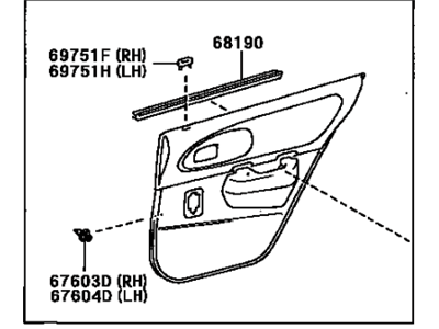 Toyota 67630-1H050-K1 Board Sub-Assy, Rear Door Trim, RH