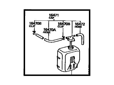 1984 Toyota Starlet Coolant Reservoir - 16470-13020