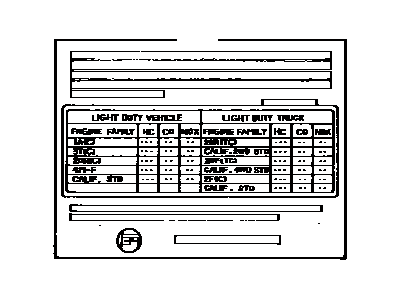 Toyota 74556-12117 Plate, Exhaust Emission Data