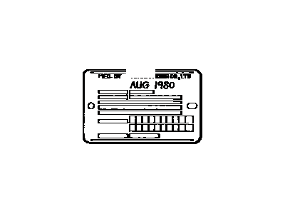 Toyota 74514-10010 Plate, Certification Regulation