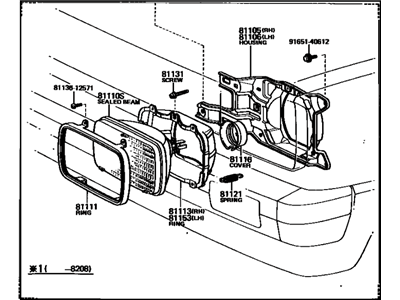 Toyota 81110-80252 Passenger Side Headlight Assembly