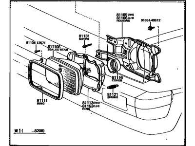 Toyota 81110-80076 Passenger Side Headlight Assembly