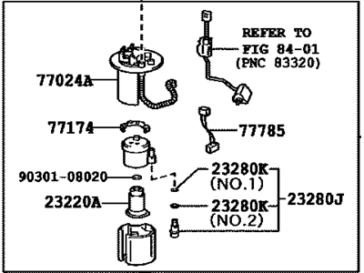 Toyota 77020-12720 Fuel Suction Tube Assembly W/Pump & Gage