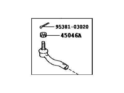 Toyota 45046-19415 Tie Rod End Sub-Assembly, Right