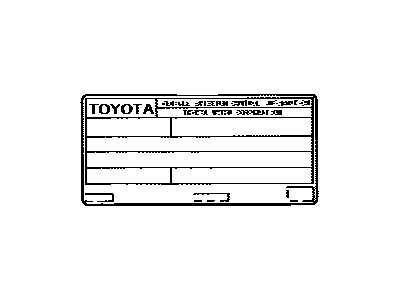 Toyota 11298-21300 Label, Emission Control Information