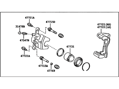 2016 Toyota Yaris Brake Caliper - 47730-52211