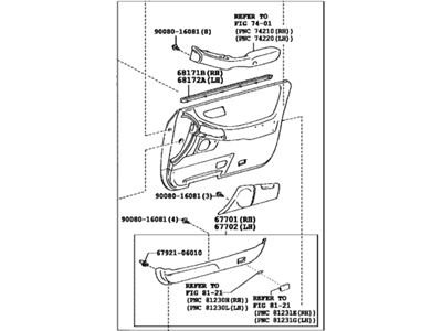 Toyota 67610-AC180-E1 Board Sub-Assy, Front Door Trim, RH