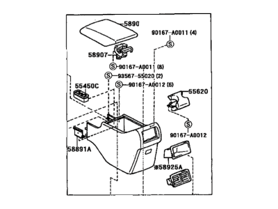 Toyota 58910-AC091-E0 Box Assy, Console, Rear