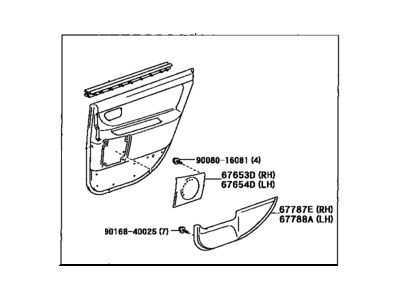 Toyota 67630-AC070-E0 Board Sub-Assy, Rear Door Trim, RH