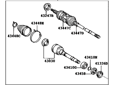 2004 Toyota Avalon Axle Shaft - 43410-07031