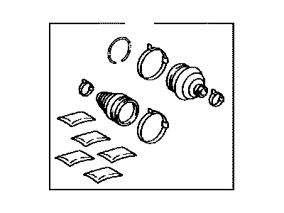 Toyota 04438-07020 Front Cv Joint Boot Kit, In Outboard, Right