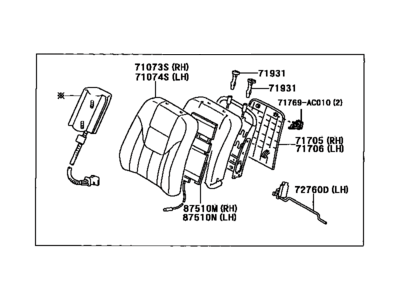 Toyota 71430-AC211-A3 Back Assembly, Front Seat, RH