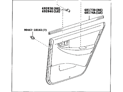 Toyota 67640-02B20-B0 Board Sub-Assy, Rear Door Trim, LH