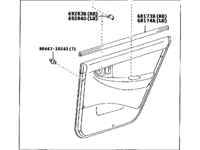 Toyota 67640-02B30-B1 Board Sub-Assy, Rear Door Trim, LH