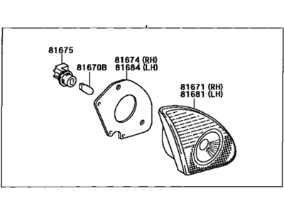 Toyota 81680-02030 Lamp Assy, Back Up, LH