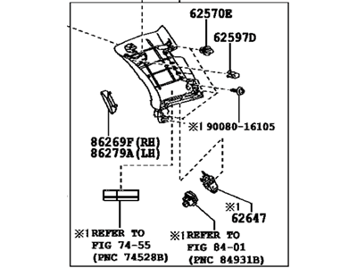 Toyota 62580-0C030-E0 GARNISH Assembly, Rear Window Side LH