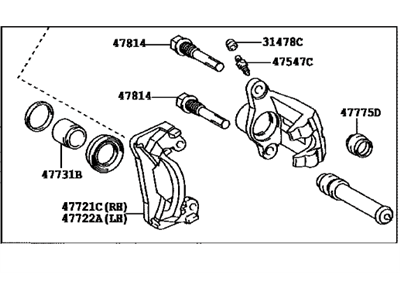 2020 Toyota Sequoia Brake Caliper - 47830-0C020