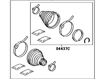 Toyota 04429-0C010 Rear Cv Joint Boot Kit, In Outboard Joint, Left