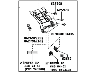 Toyota 62570-0C020-E0 GARNISH Assembly, Rear Window Side RH