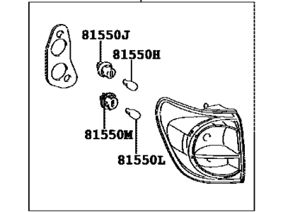 Toyota 81550-0C080 Lamp Assy, Rear Combination, RH