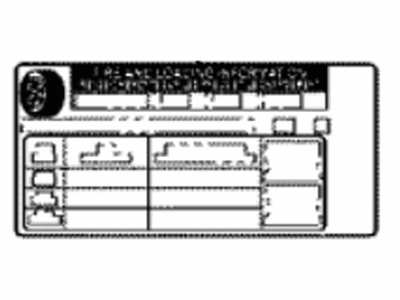 Toyota 42661-AF013 Label, Tire Pressure