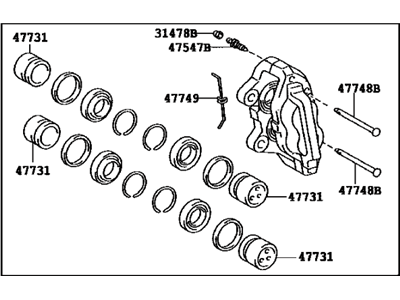 Toyota 47730-0C030 Cylinder Assy, Front Disc Brake, RH