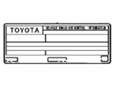 Toyota 11298-0T340 Label, Emission Cont