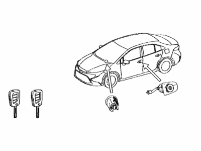 Toyota 69005-02J50 Cylinder & Key Set