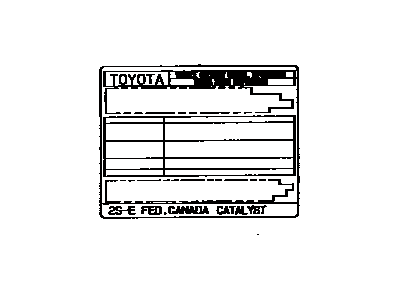 Toyota 11298-1A291 Plate, Emission Control Information