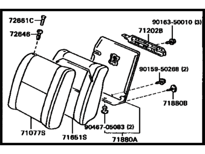 Toyota 71480-2D600-03 Back Assembly, Rear Seat, RH