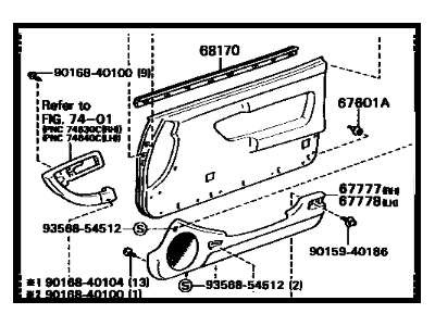 Toyota 67620-2G710-03 Board Sub-Assy, Front Door Trim, LH