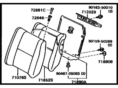 Toyota 71490-2B201-B0 Back Assembly, Rear Seat, LH